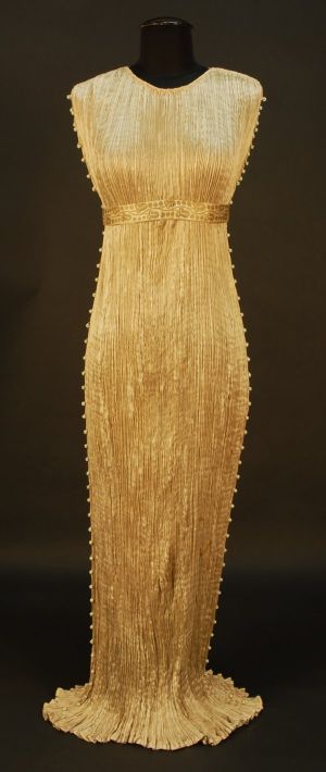 the vintage wedding - Gold silk 1920s Fortuny gown iconic Delphos dress.jpg